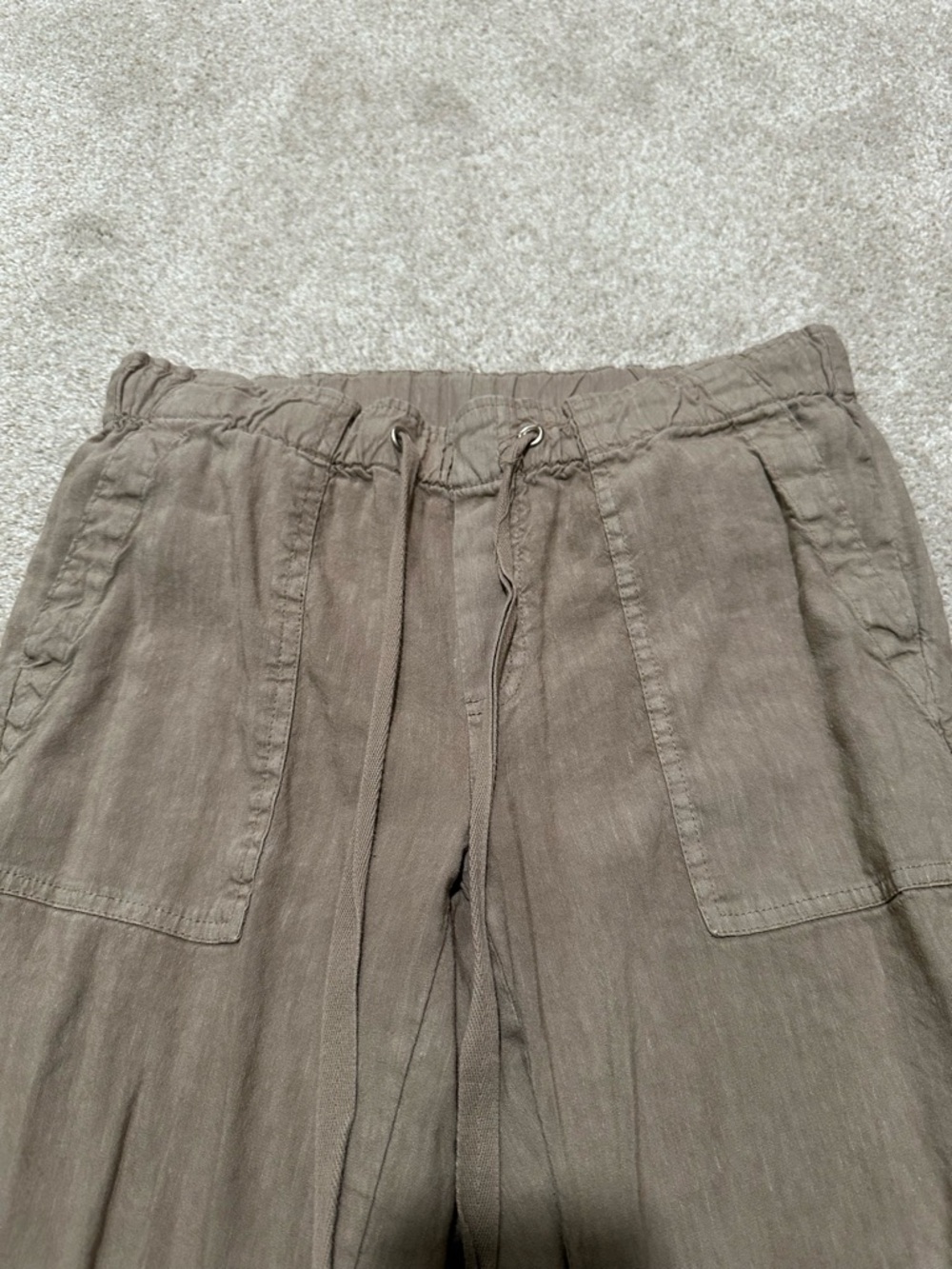 Kut from the Kloth Taupe-Gray Relaxed Linen Trousers - Picture 2 of 7